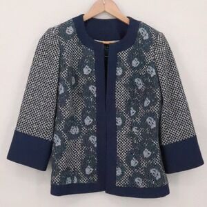 Nicole Miller Mary Kay Jaquard Blazer Jacket Size 0 Dog Show Church Brunch